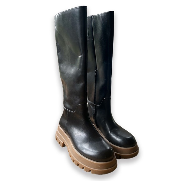 Alias Mae ◡̈ Donni Lug Sole Black Leather Boots - Picture 14 of 15